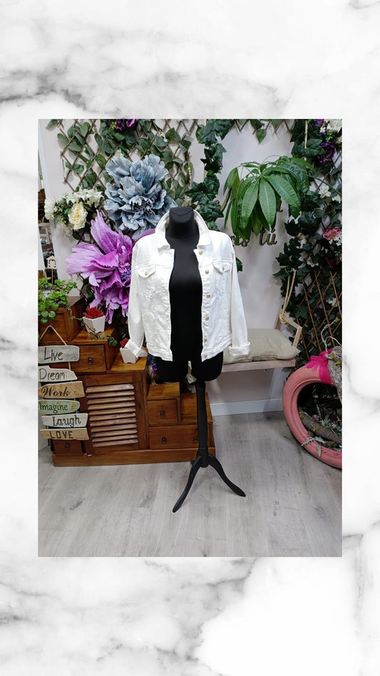 Chaqueta vaquera ÓXFORD blanca