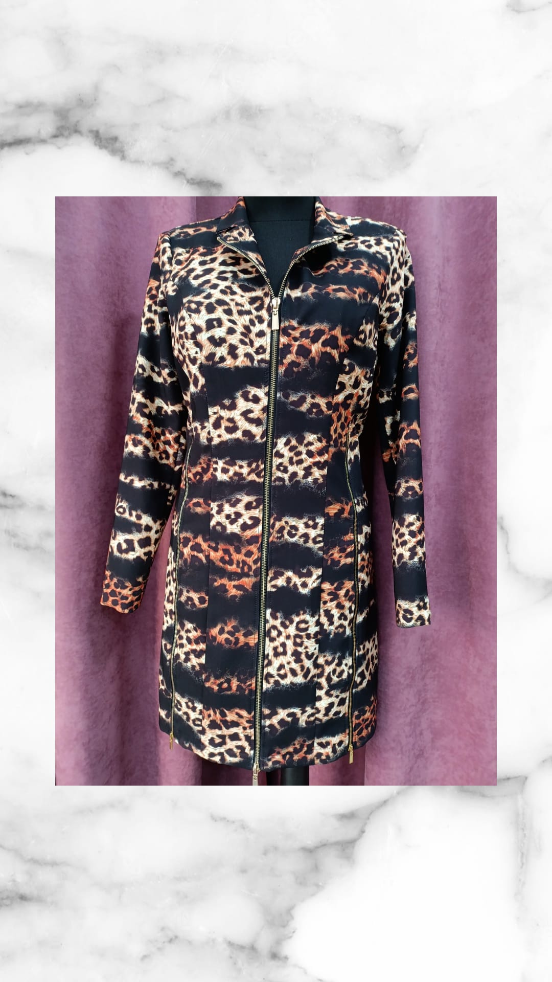 Chaqueta de animal print con tejido elastán, modelo Vestido Singapur